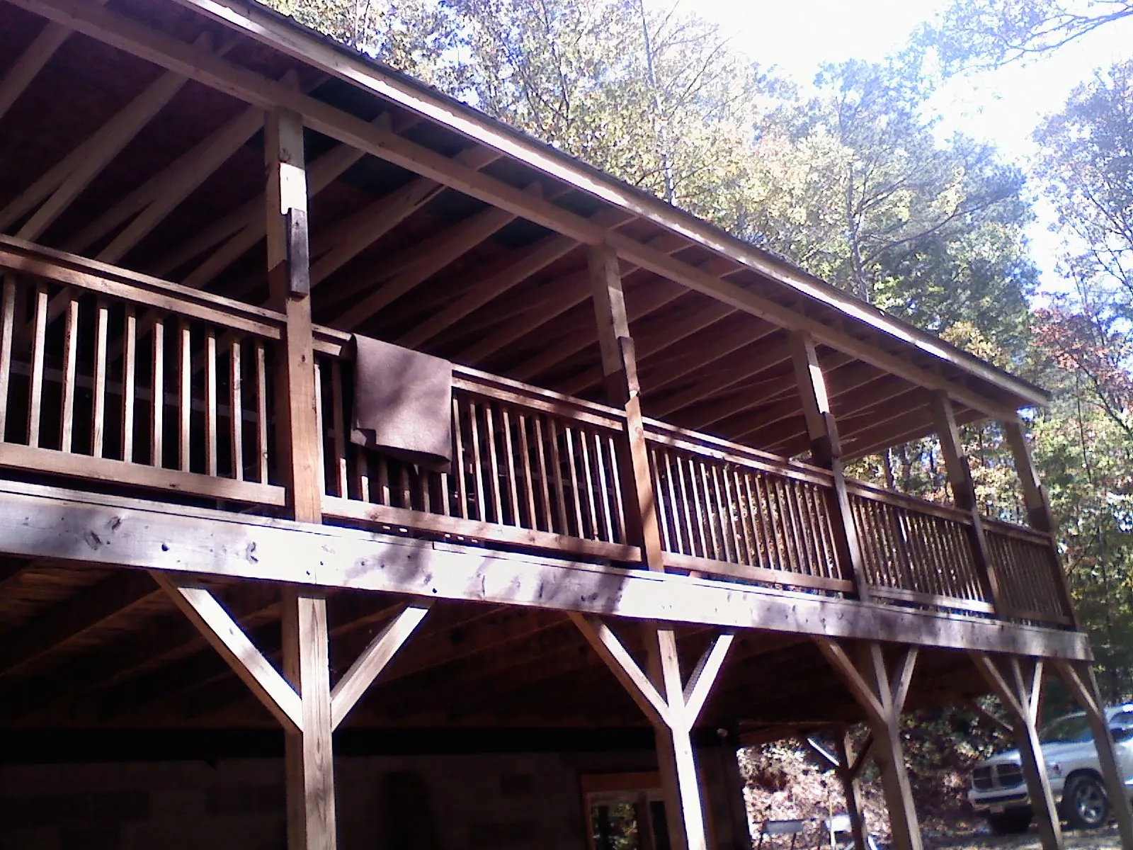 Timber framing under a new elevated porch and deck — Roof Leak Repair in Wentzville by Roofing Brothers